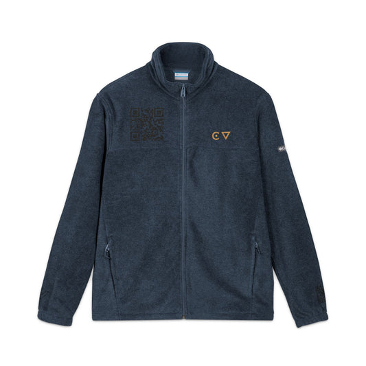 Embroidered Fleece Jacket — 'Cowboy Vibes' Charcoal Columbia Zip-Up