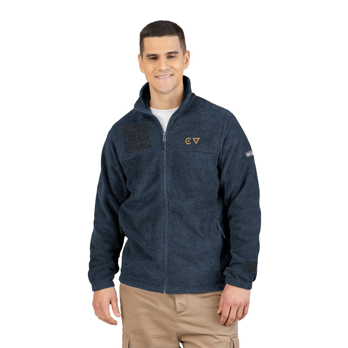 Embroidered Fleece Jacket — 'Cowboy Vibes' Charcoal Columbia Zip-Up