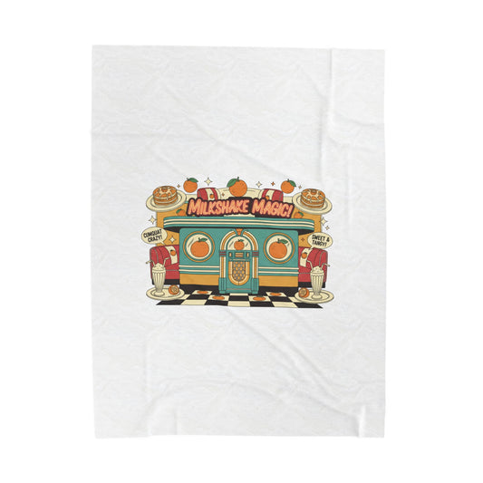 Milkshake Magic Diner Blanket | Retro Americana, Neon Sign Roadside