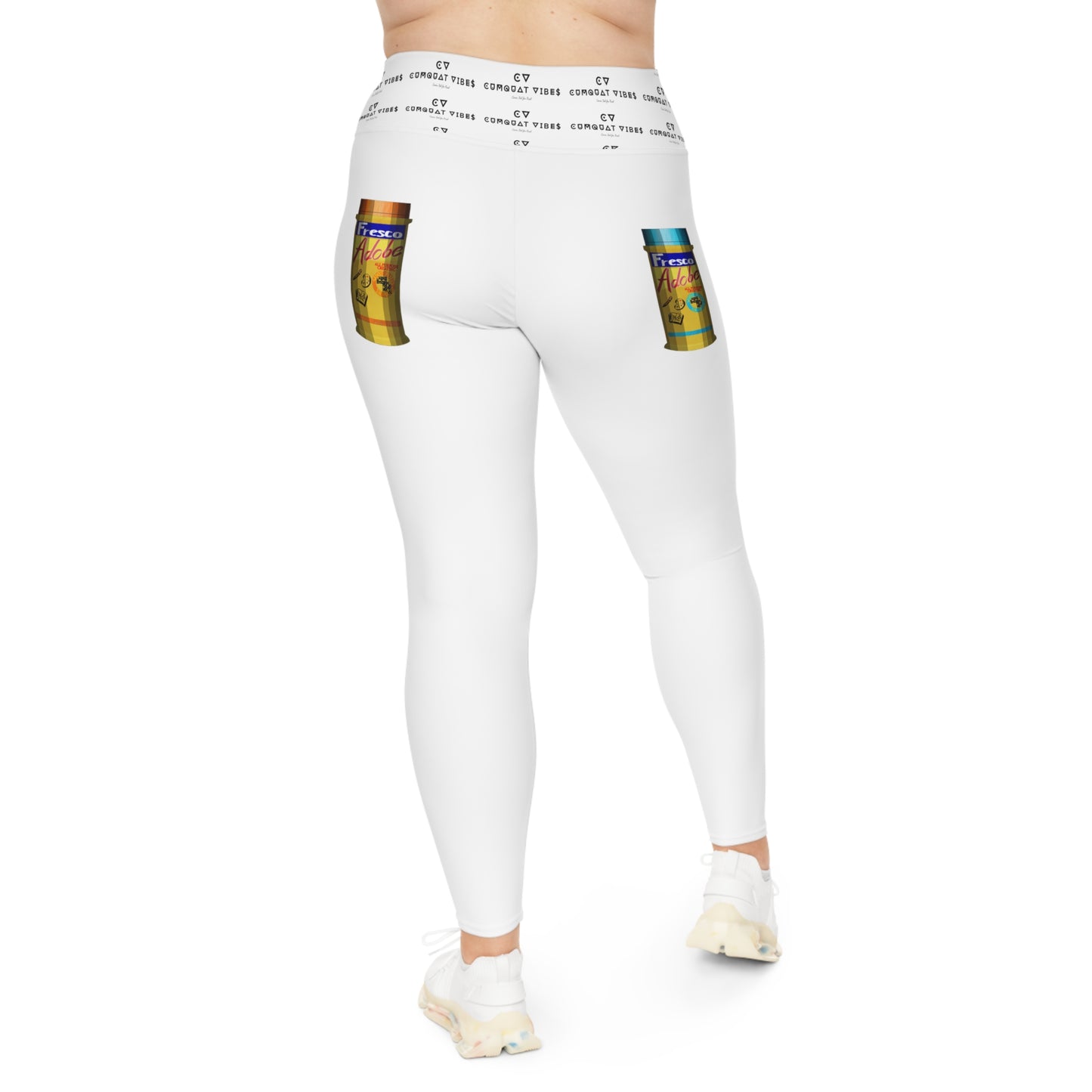 Plus Size Leggings — Cumquat Vibes AOP Leggings (Adobe Fresco Art, 'Cumquat Wear', Support Veterans)