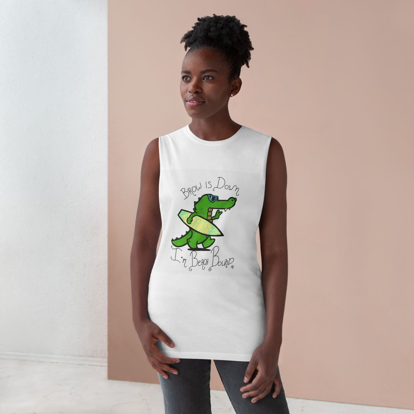 Beach Bound Unisex Tank Top with Fun Alligator Design