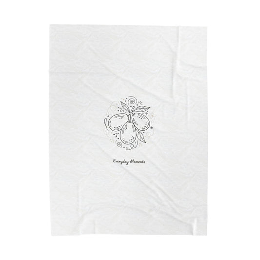 Minimal Hand-Drawn Fruit Sketch Blanket | Doodle Line Art, Sketch Pattern