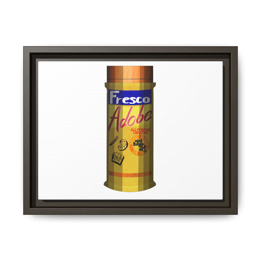 Framed Matte Canvas Print – Vintage 'Fresco Adobe' Can Artwork