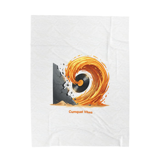 Scoreboard Style "Cumquat Vibes" Blanket | digital scoreboard pun, dot-matrix humor