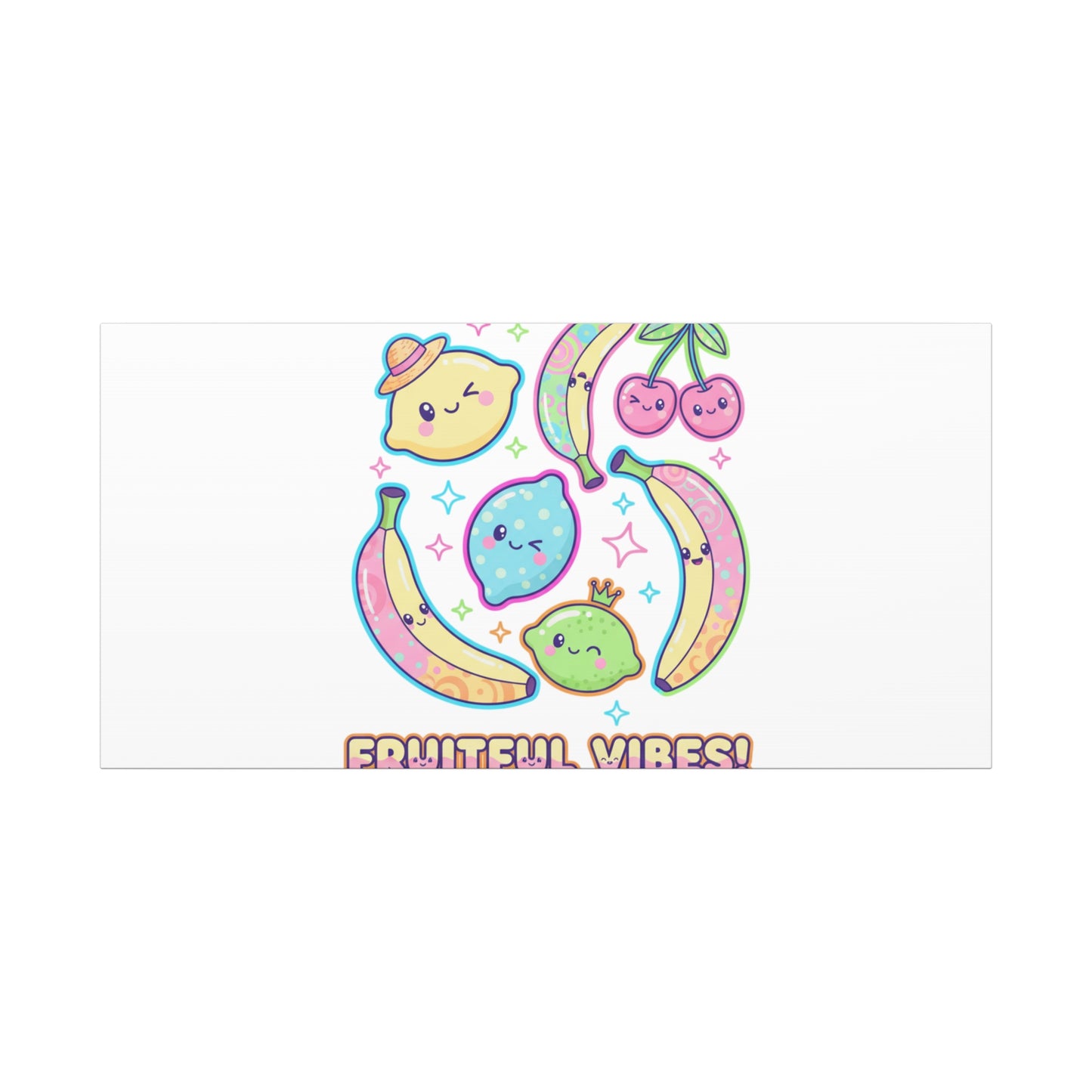 Fruitful Vibes Canvas, Pop Fruit Print | Banana Cherry Citrus Art