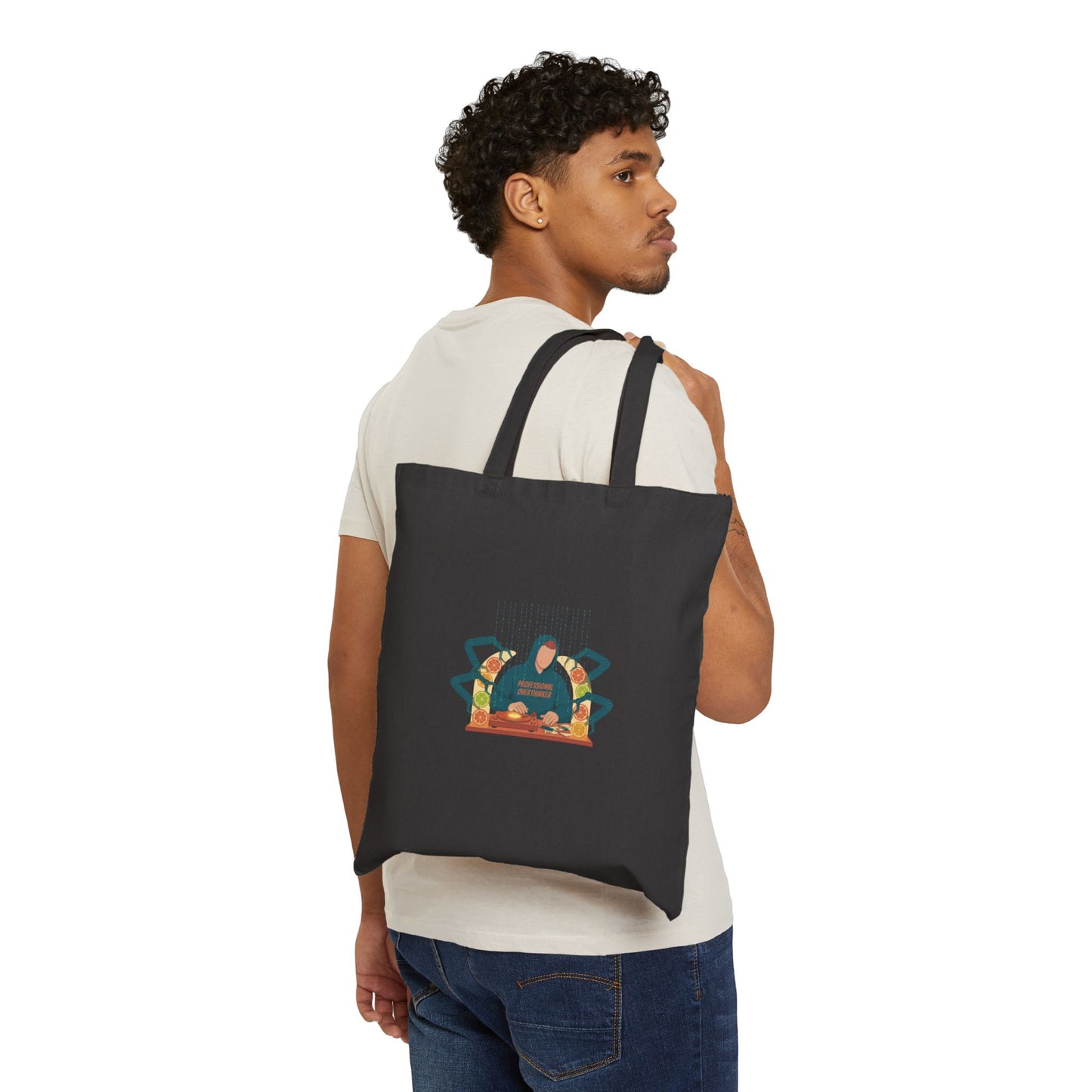 minimal deer print pattern tote | neutral spotted nature canvas