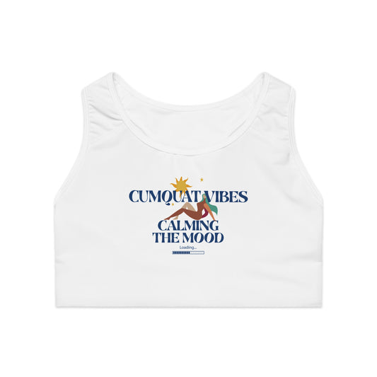 Sports Bra — Cumquat Vibes "Calming the Mood" Activewear (QR Back)