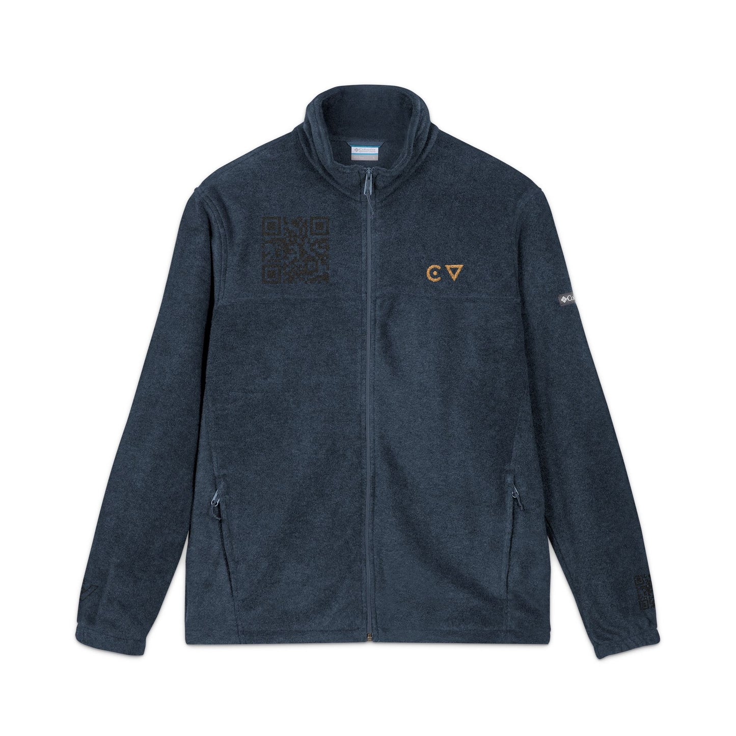 Embroidered Fleece Jacket — 'Cowboy Vibes' Charcoal Columbia Zip-Up