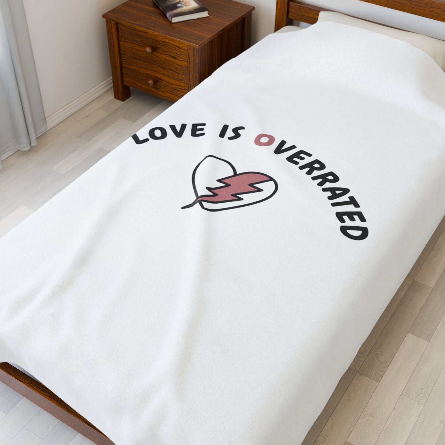 Love Is Overrated Blanket | Irreverent Valentine, Sarcastic Love Quote