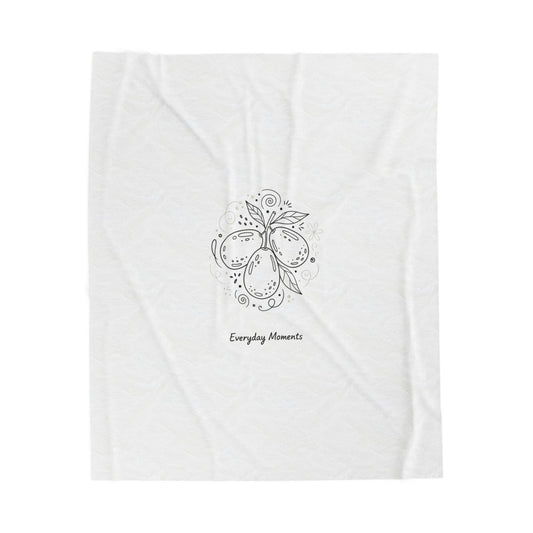 Minimal Hand-Drawn Fruit Sketch Blanket | Doodle Line Art, Sketch Pattern