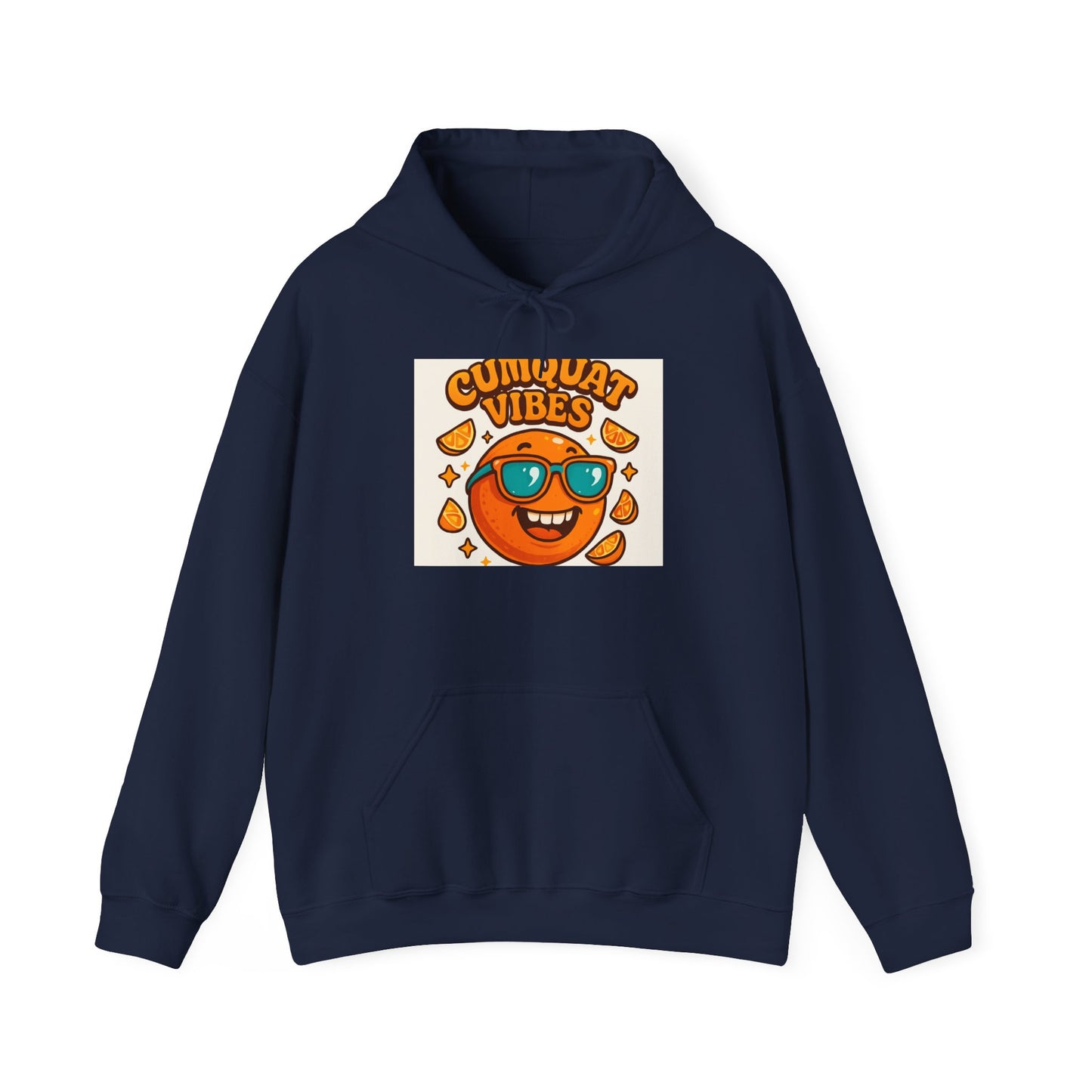 Citrus Vibes Hoodie – Sunglasses Orange Graphic "Cinquat Vibes" Sweatshirt