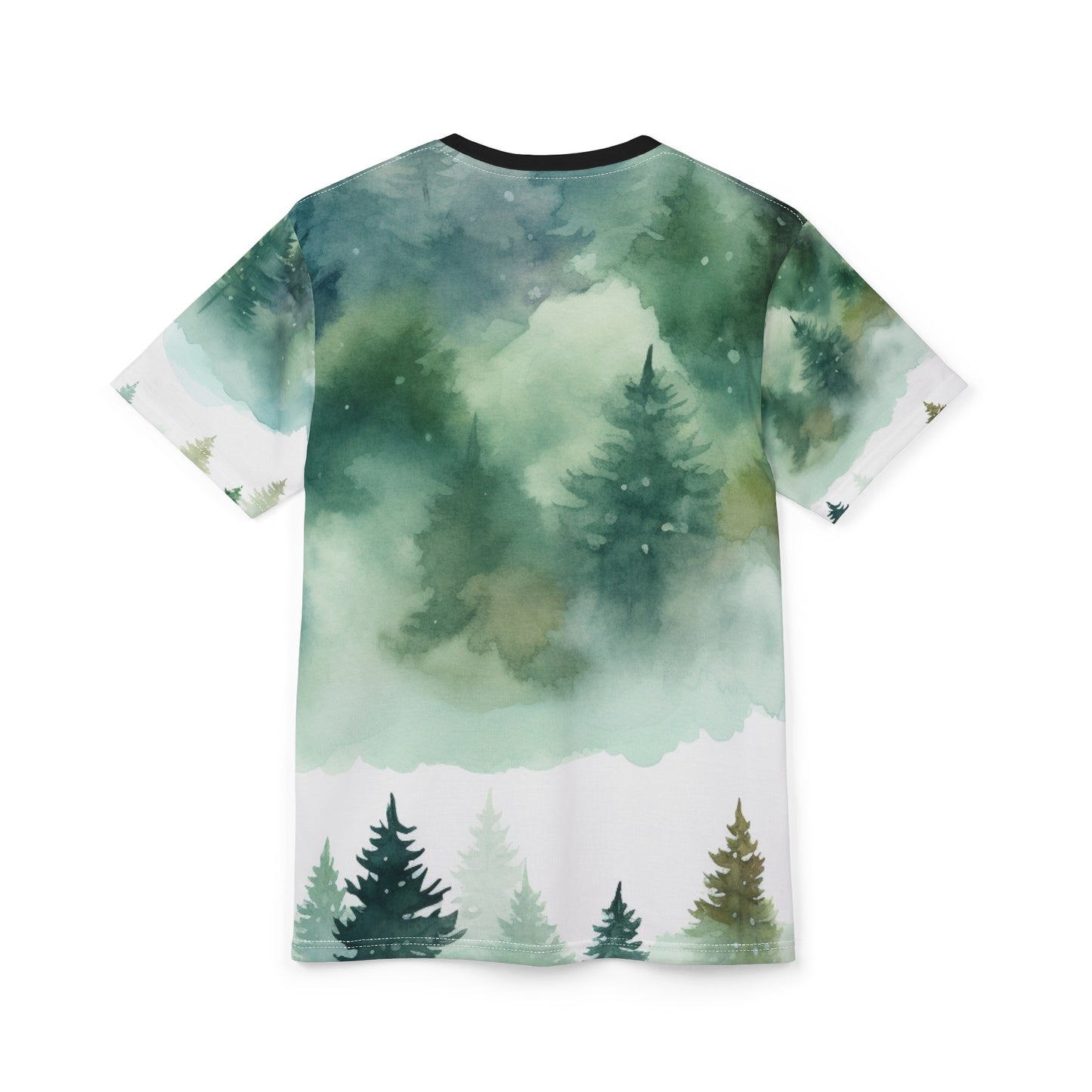 Watercolor Green Wash Tee — Lightweight Painterly Crew Shirt