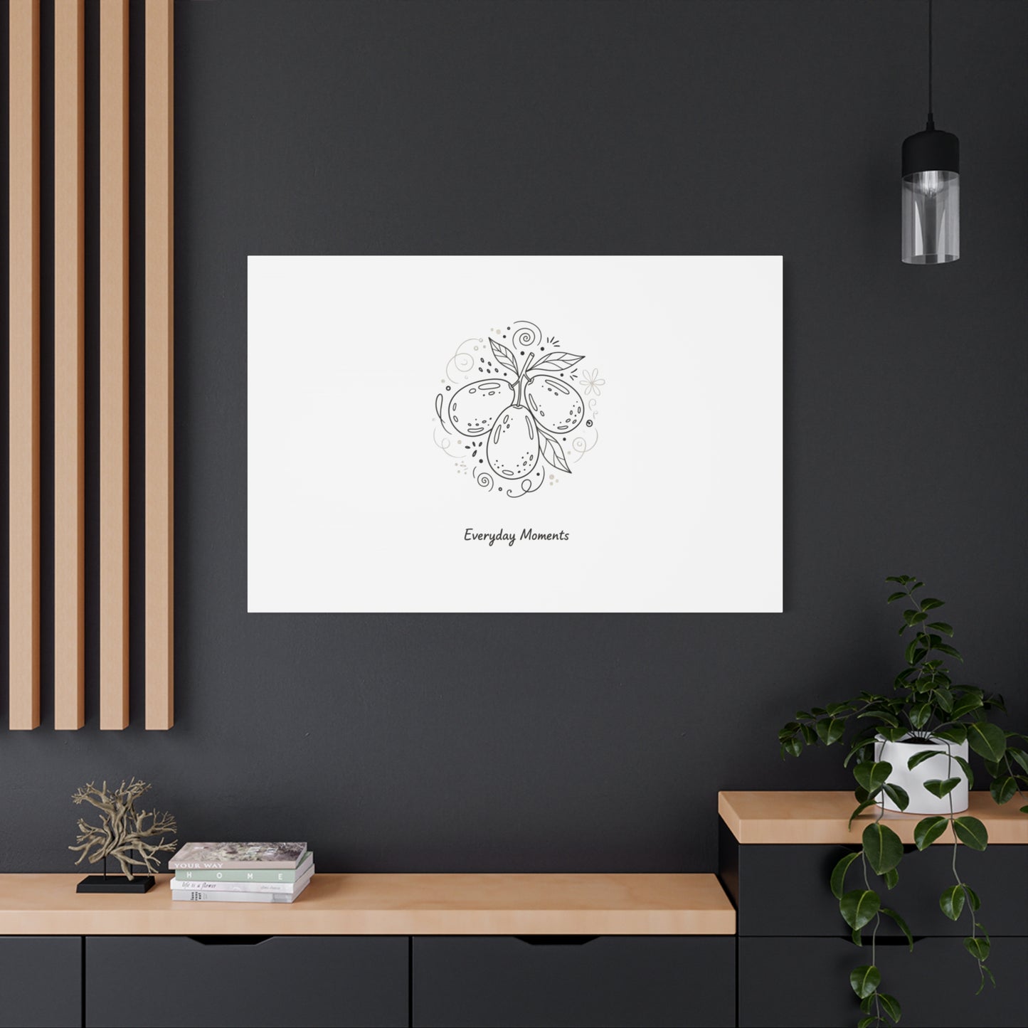 Hand-Drawn Fruit Doodle Canvas | Line Drawing Wall Art