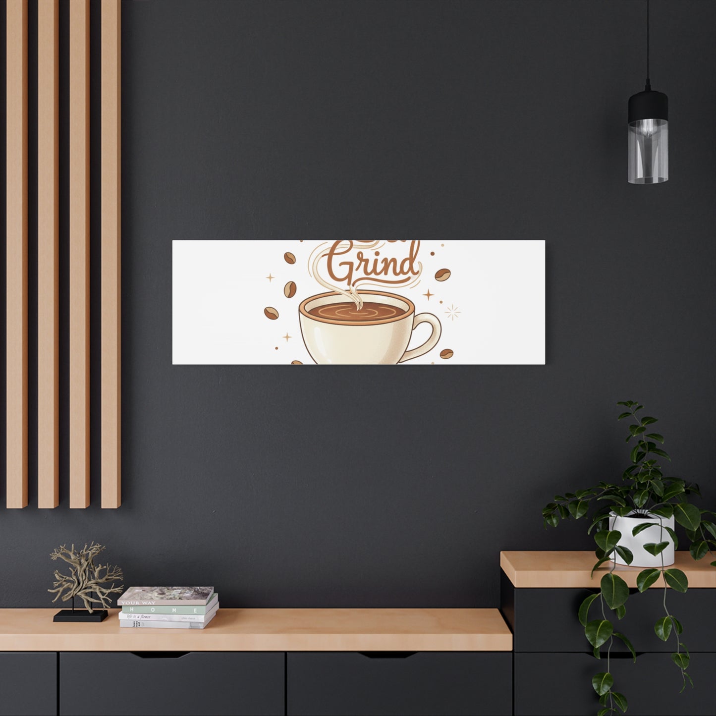 Rise & Grind Fuel Your Day Canvas, Coffee Caffeine Decor | Espresso Joke, Cafe Art