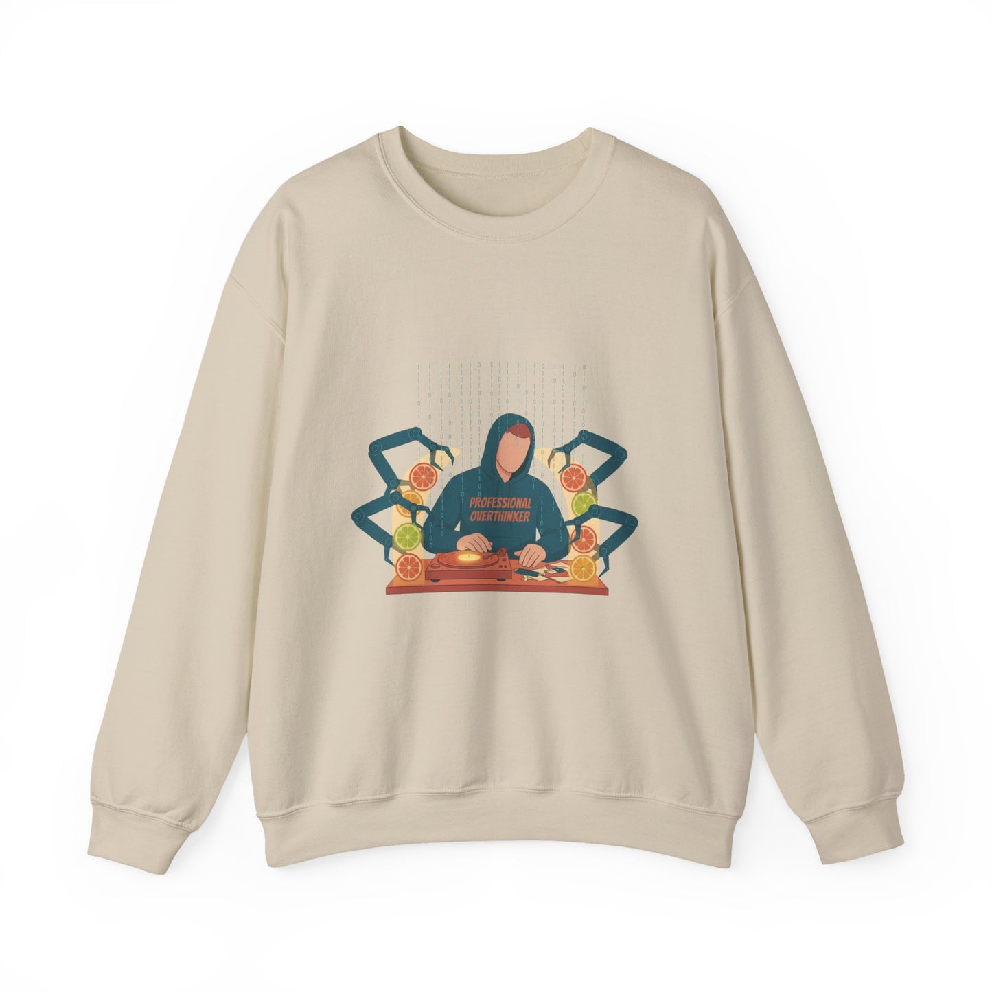 minimal woodland deer print sweatshirt | neutral spotted pattern, quiet nature