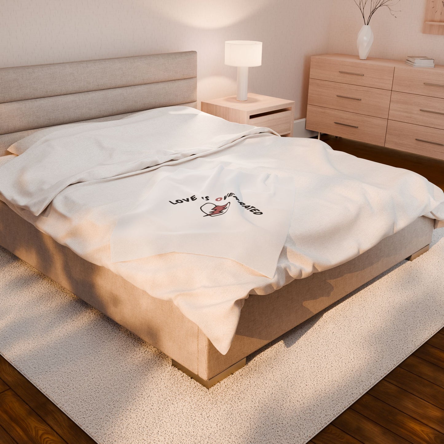Love Is Overrated Blanket | Irreverent Valentine, Sarcastic Love Quote