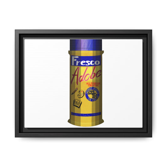 Framed Matte Canvas Print — Vintage 'Fresco Adobe' Can Pop Art