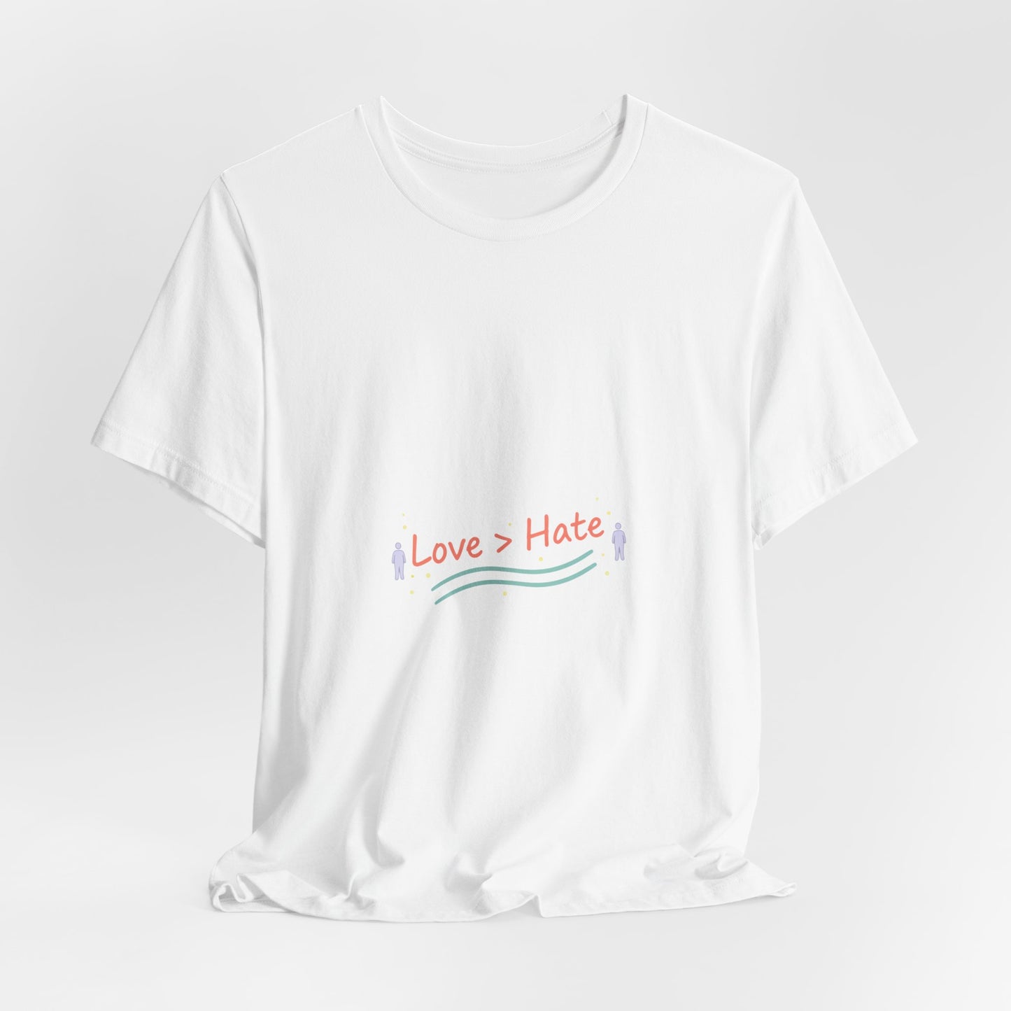 Love > Hate T-Shirt | vibes t-shirt, minimal mood slogan