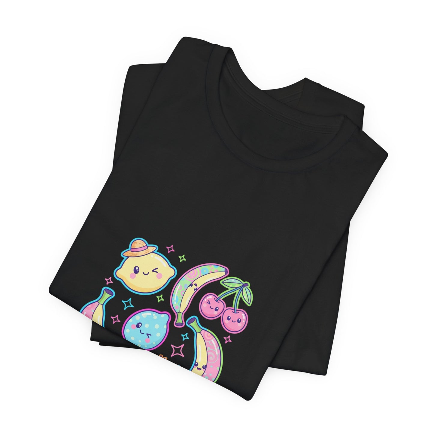 Fruitful Vibes Tee | pop fruit print, banana cherry citrus