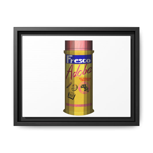 Framed Matte Canvas Print – Vintage 'Fresco Adobe' Spice Tin Illustration