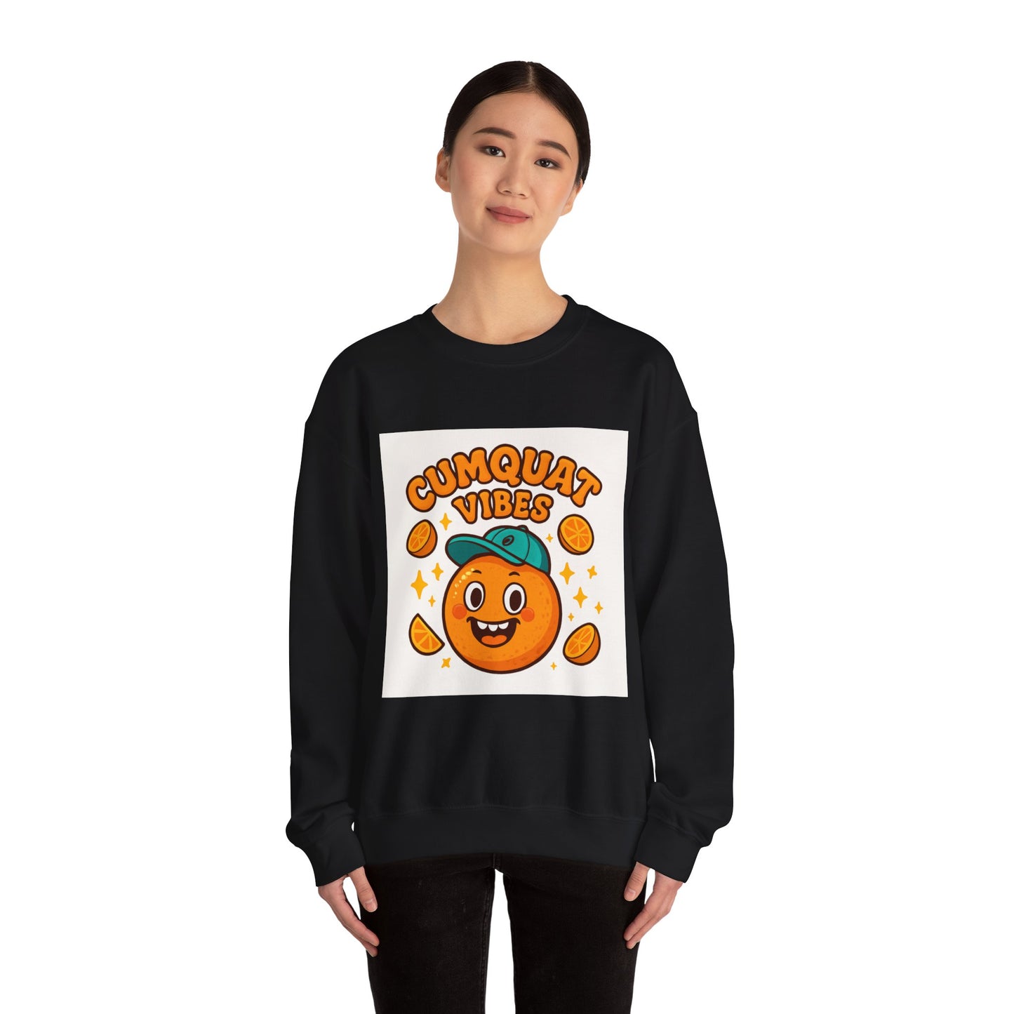Crewneck Sweatshirt - "Cumquat Vibes" Cute Citrus Graphic