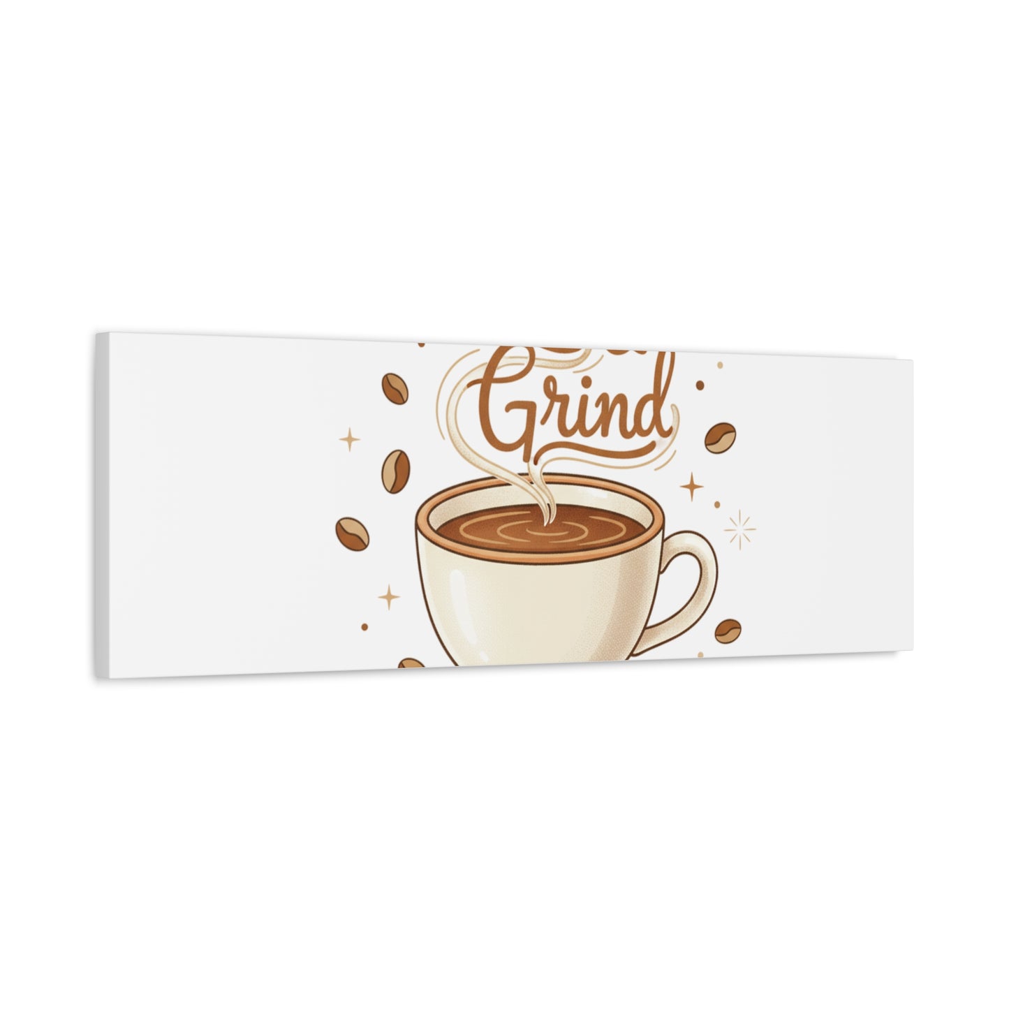 Rise & Grind Fuel Your Day Canvas, Coffee Caffeine Decor | Espresso Joke, Cafe Art