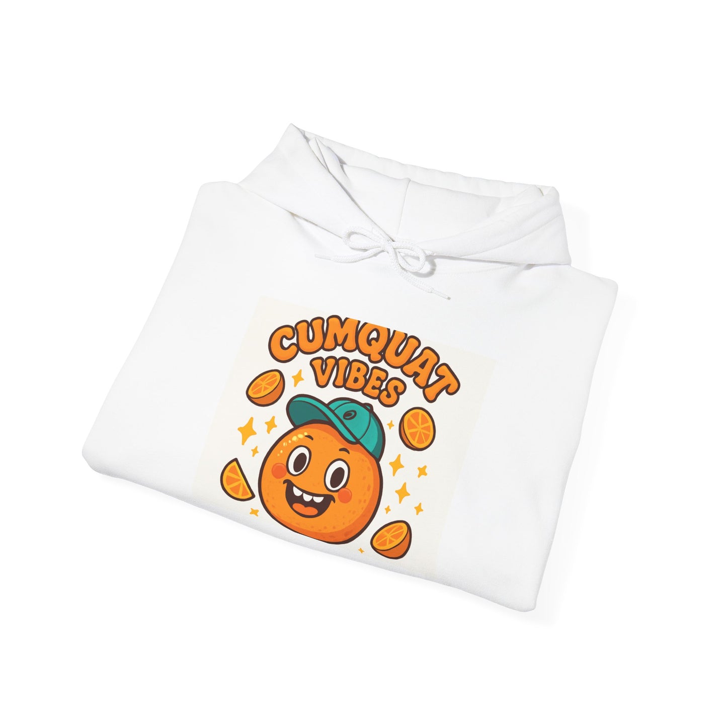 Cumquat Vibes Hoodie — Cute Playful Citrus Graphic Sweatshirt