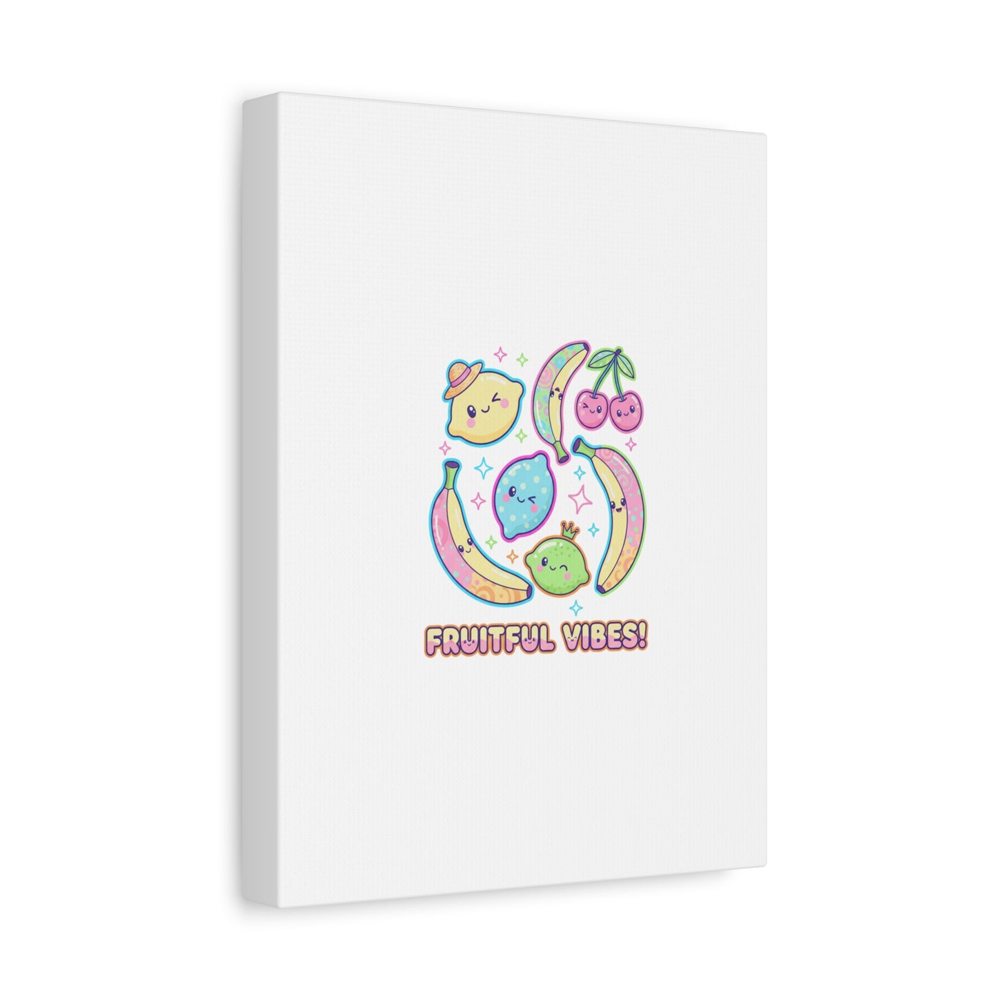 Fruitful Vibes Canvas, Pop Fruit Print | Banana Cherry Citrus Art