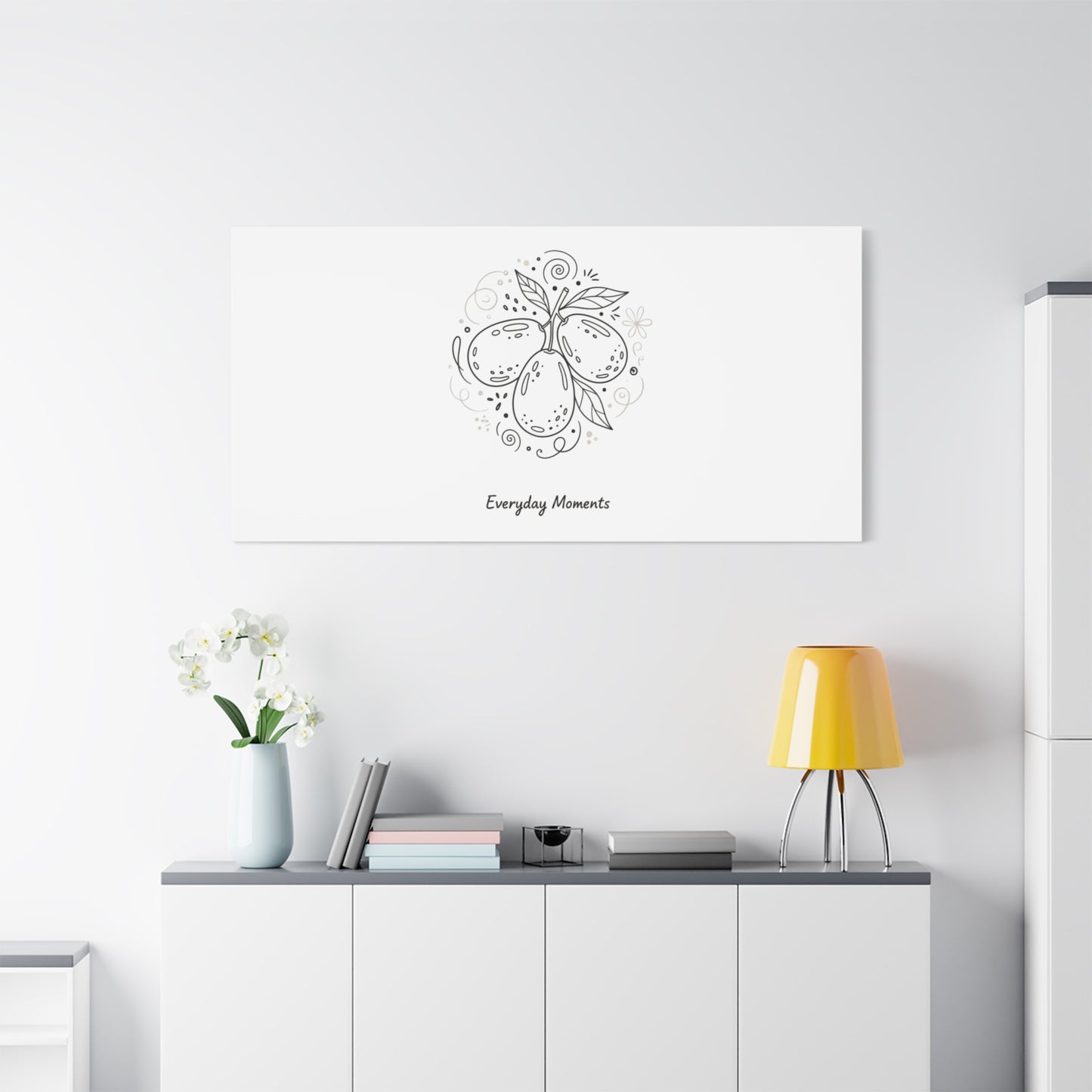 Hand-Drawn Fruit Doodle Canvas | Line Drawing Wall Art