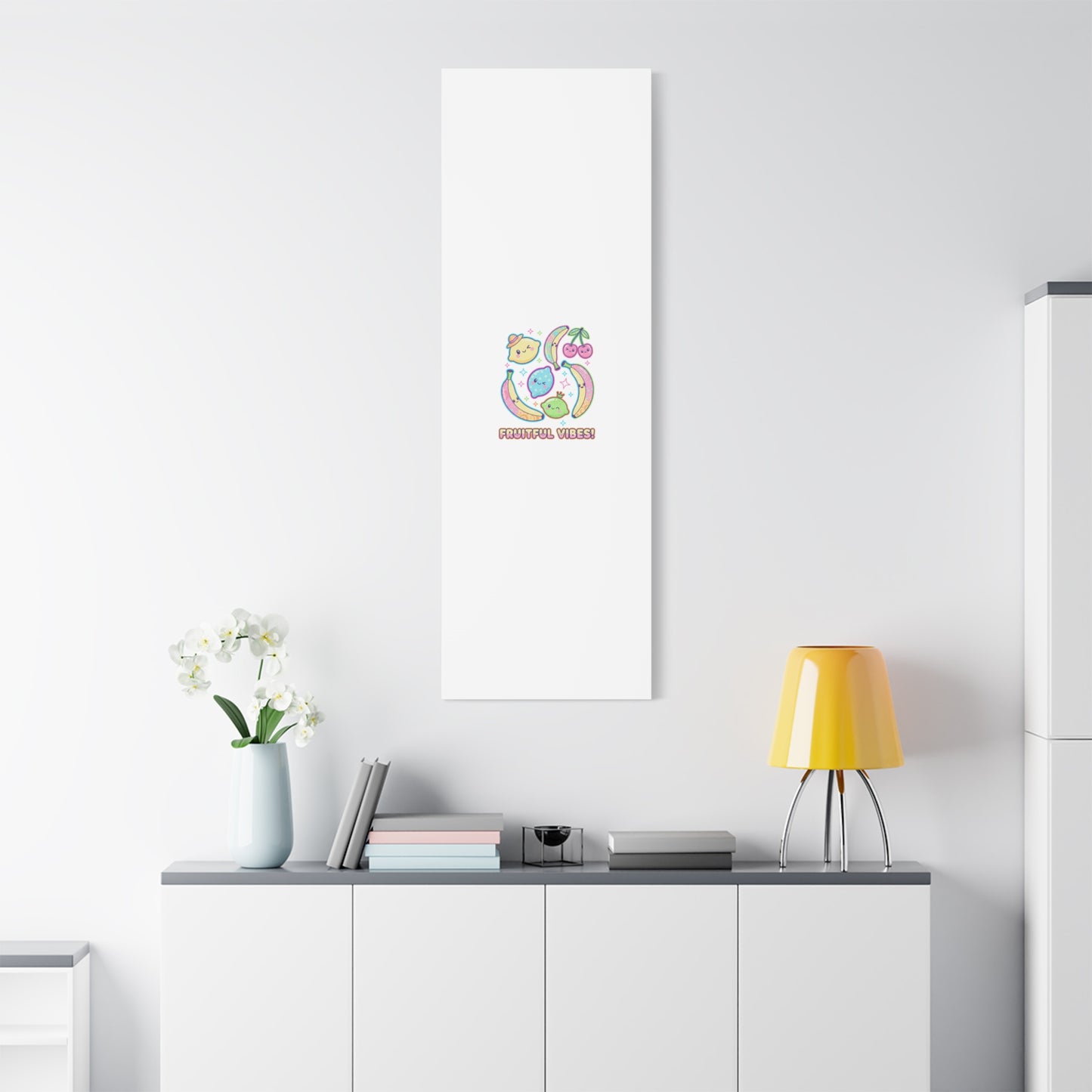 Fruitful Vibes Canvas, Pop Fruit Print | Banana Cherry Citrus Art