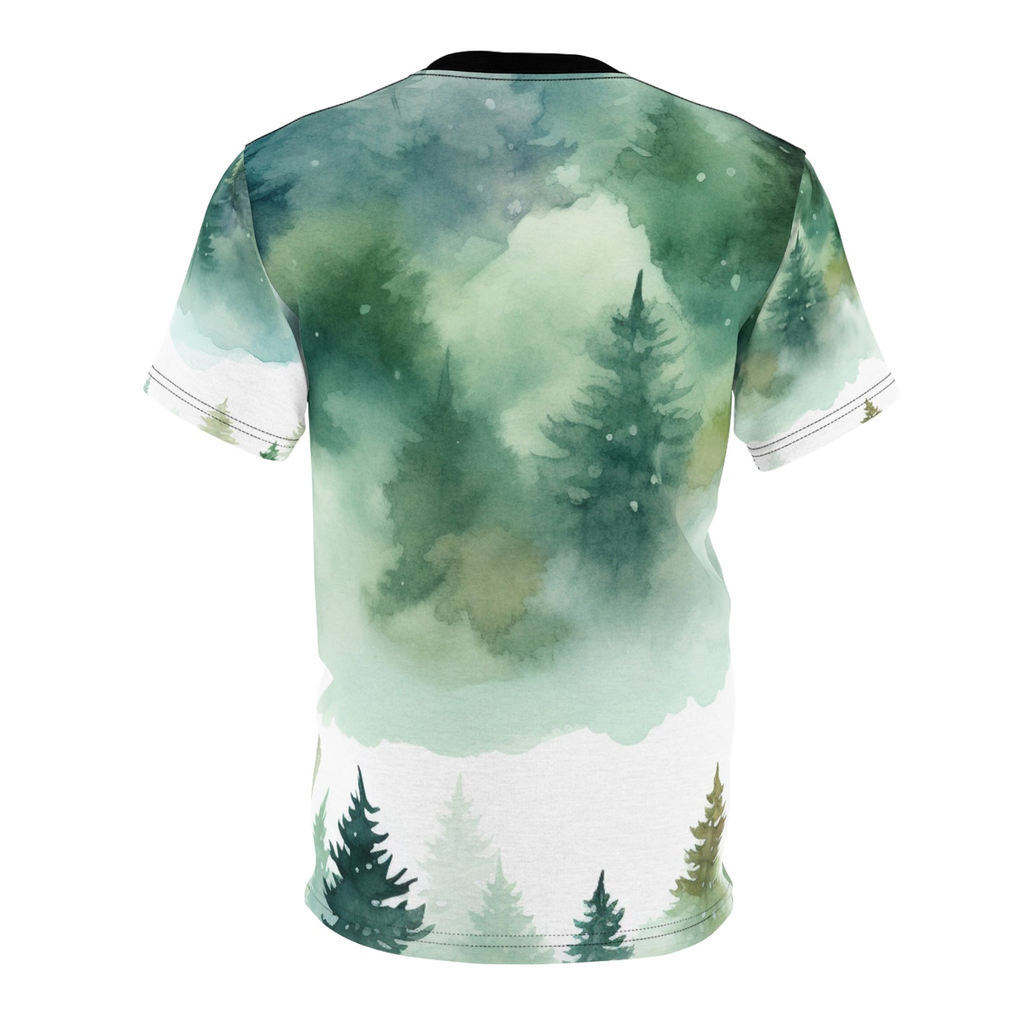 Watercolor Green Wash Tee — Lightweight Painterly Crew Shirt