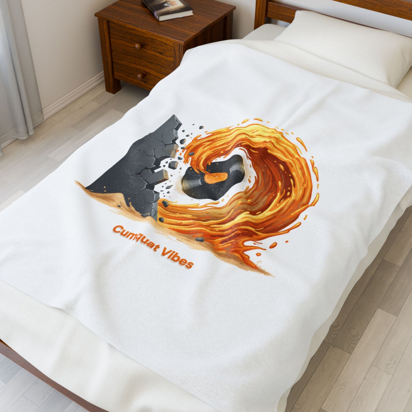 Scoreboard Style "Cumquat Vibes" Blanket | digital scoreboard pun, dot-matrix humor