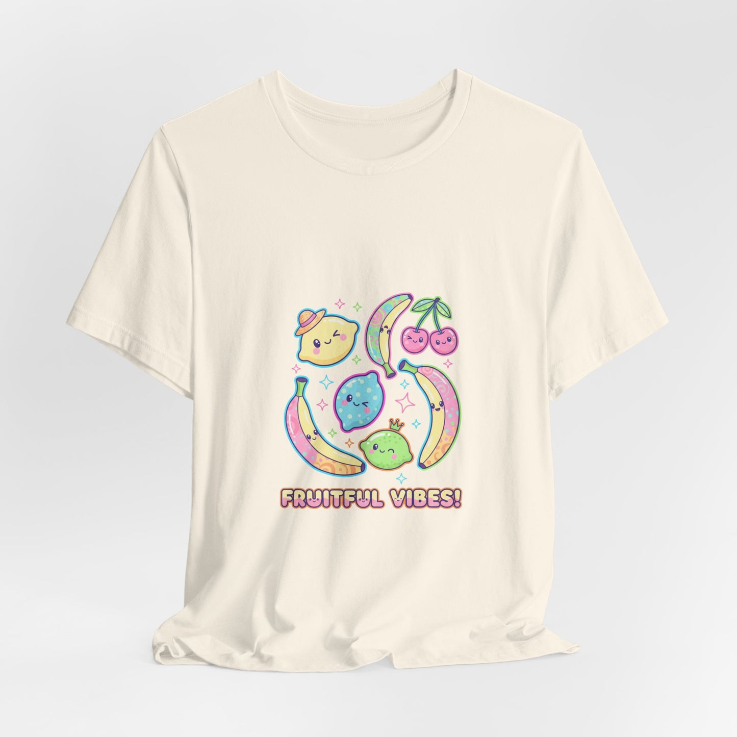 Fruitful Vibes Tee | pop fruit print, banana cherry citrus