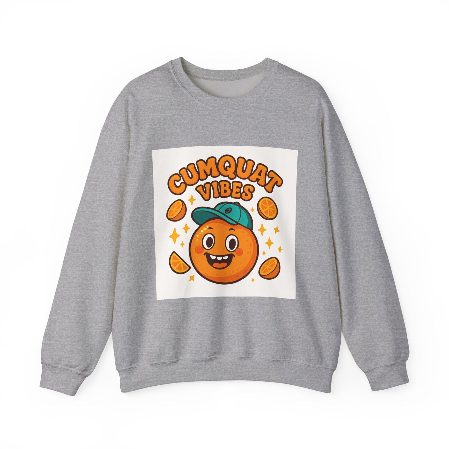 Crewneck Sweatshirt - "Cumquat Vibes" Cute Citrus Graphic