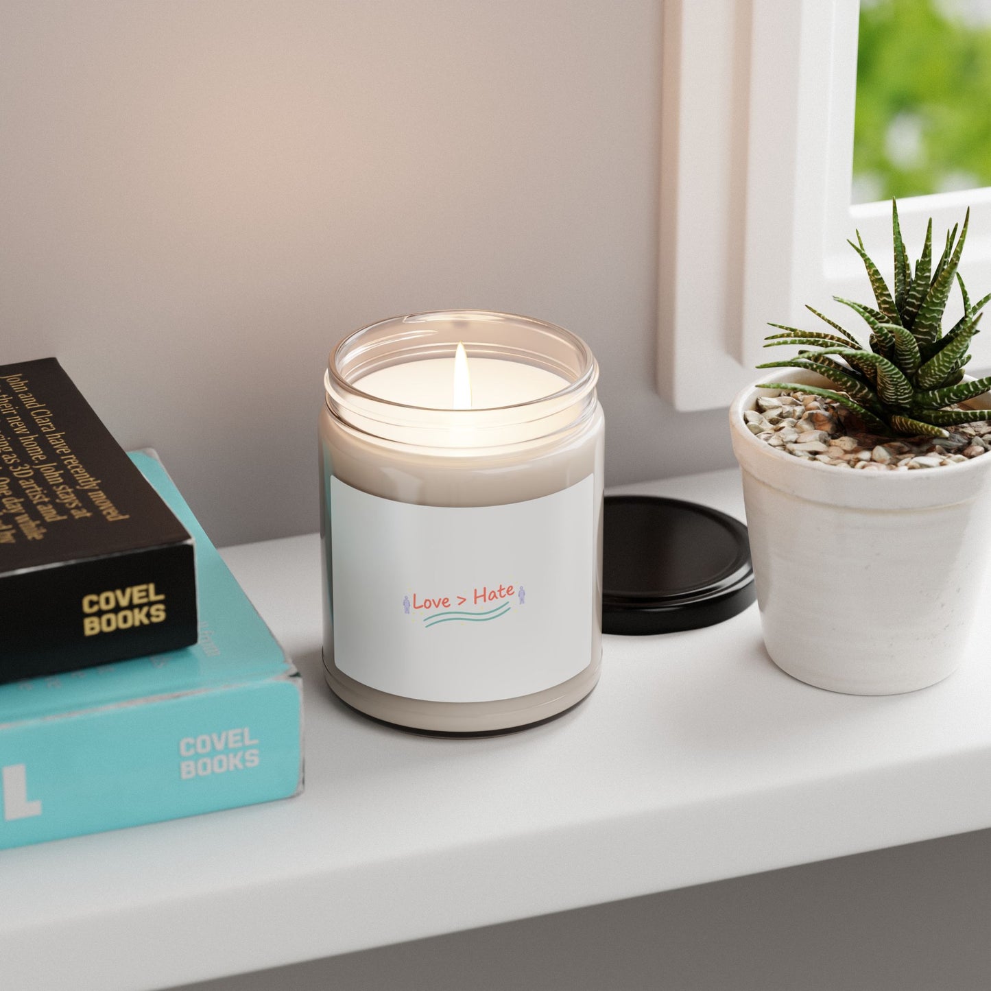 just here for the vibes soy candle | minimal slogan jar