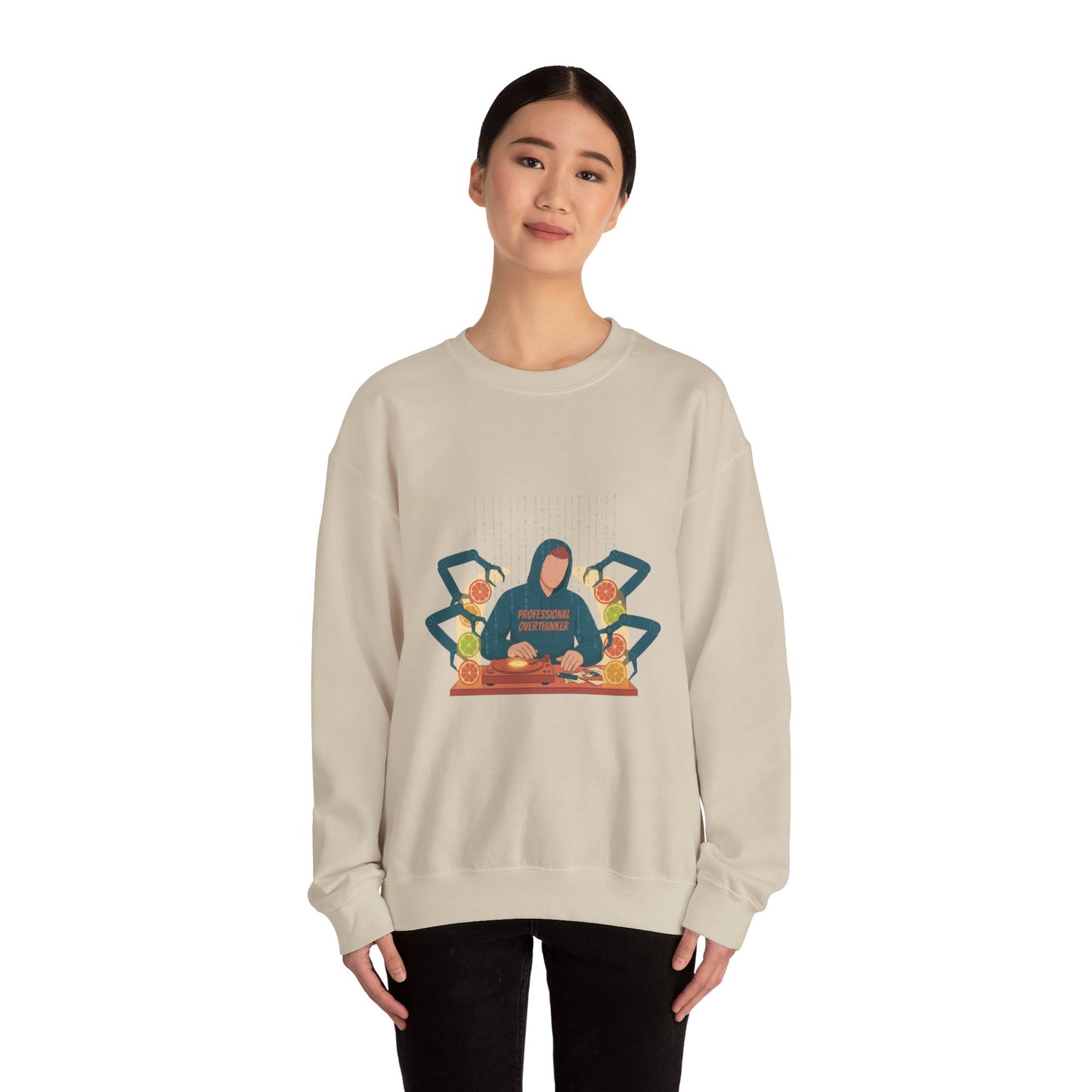 minimal woodland deer print sweatshirt | neutral spotted pattern, quiet nature