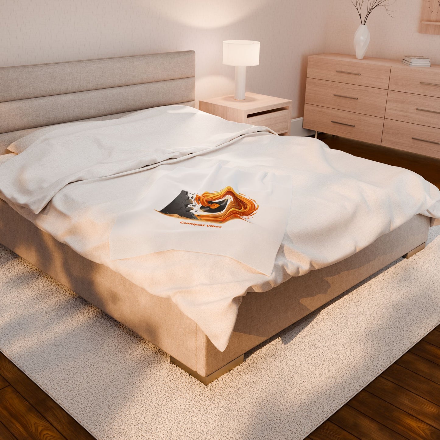 Scoreboard Style "Cumquat Vibes" Blanket | digital scoreboard pun, dot-matrix humor