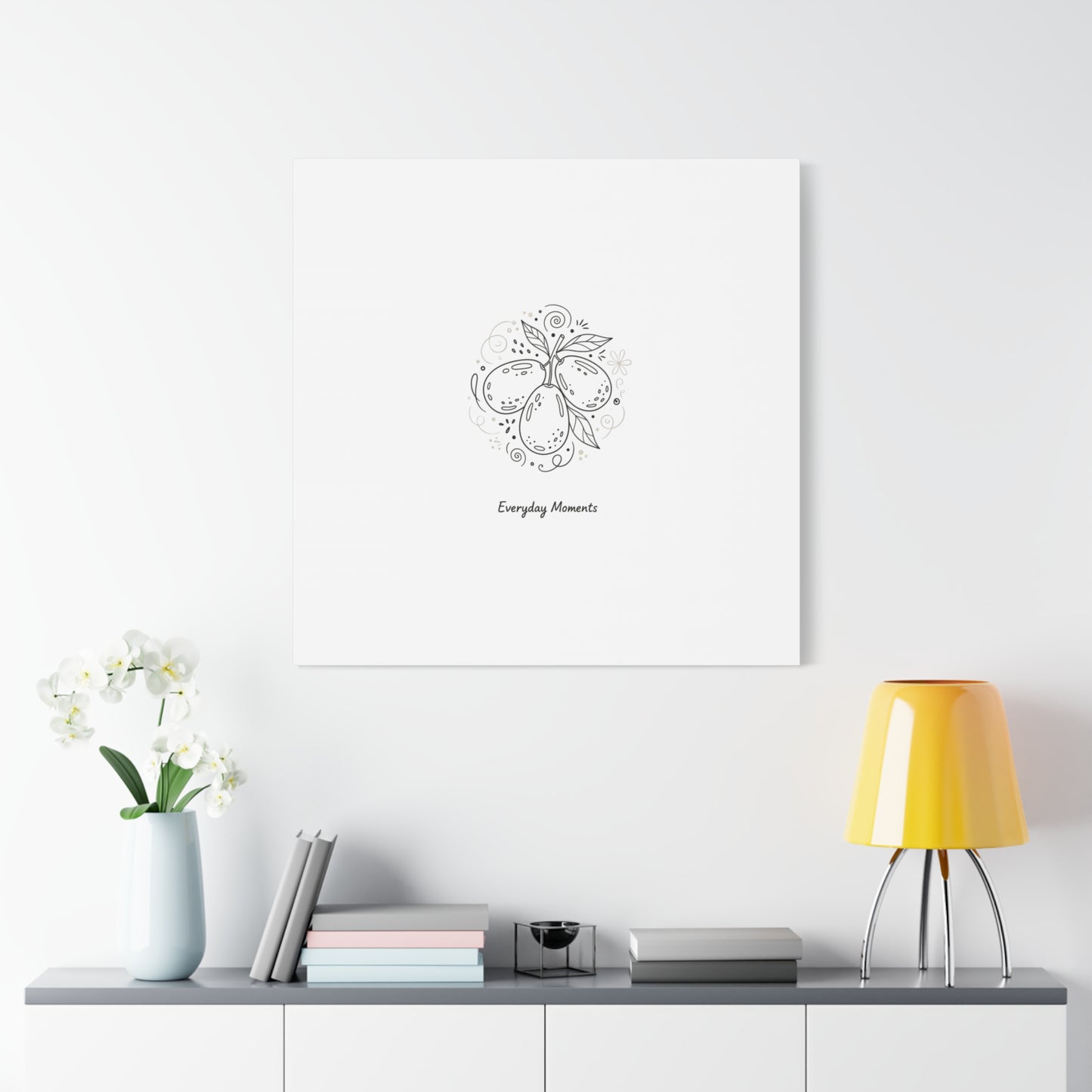 Hand-Drawn Fruit Doodle Canvas | Line Drawing Wall Art
