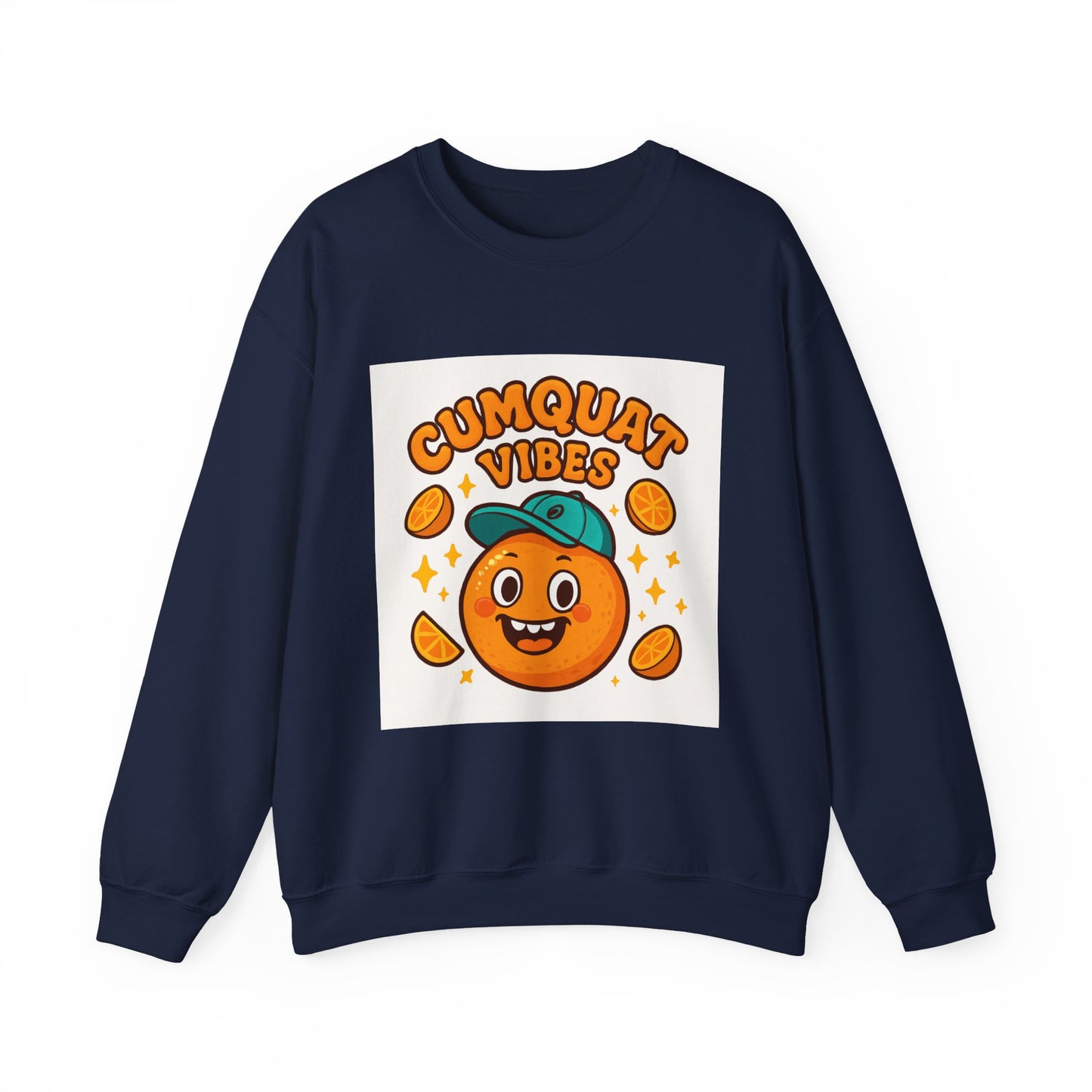 Crewneck Sweatshirt - "Cumquat Vibes" Cute Citrus Graphic