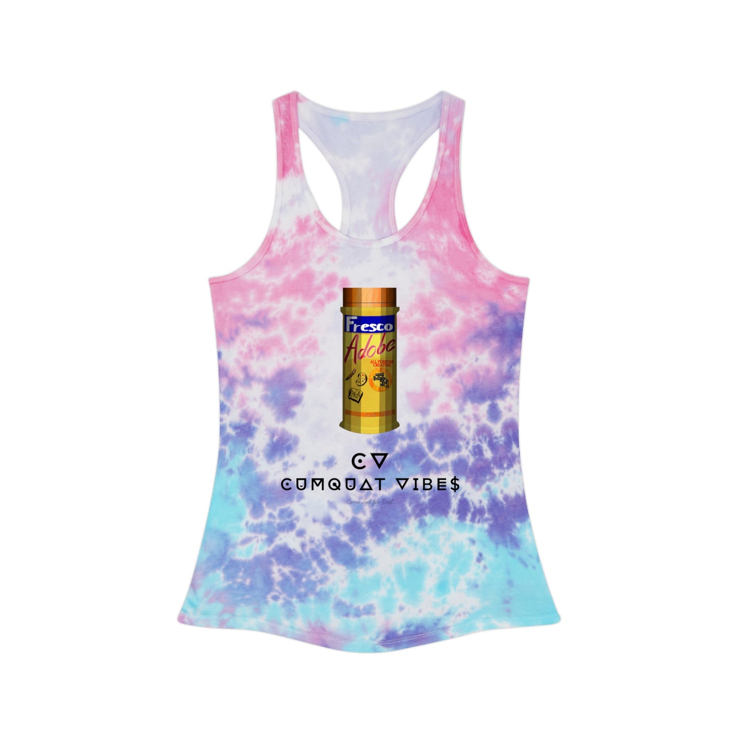 Cumquat Vibes Tie Dye Racerback Tank — Adobe Fresco Inspired, Relaxed Fit