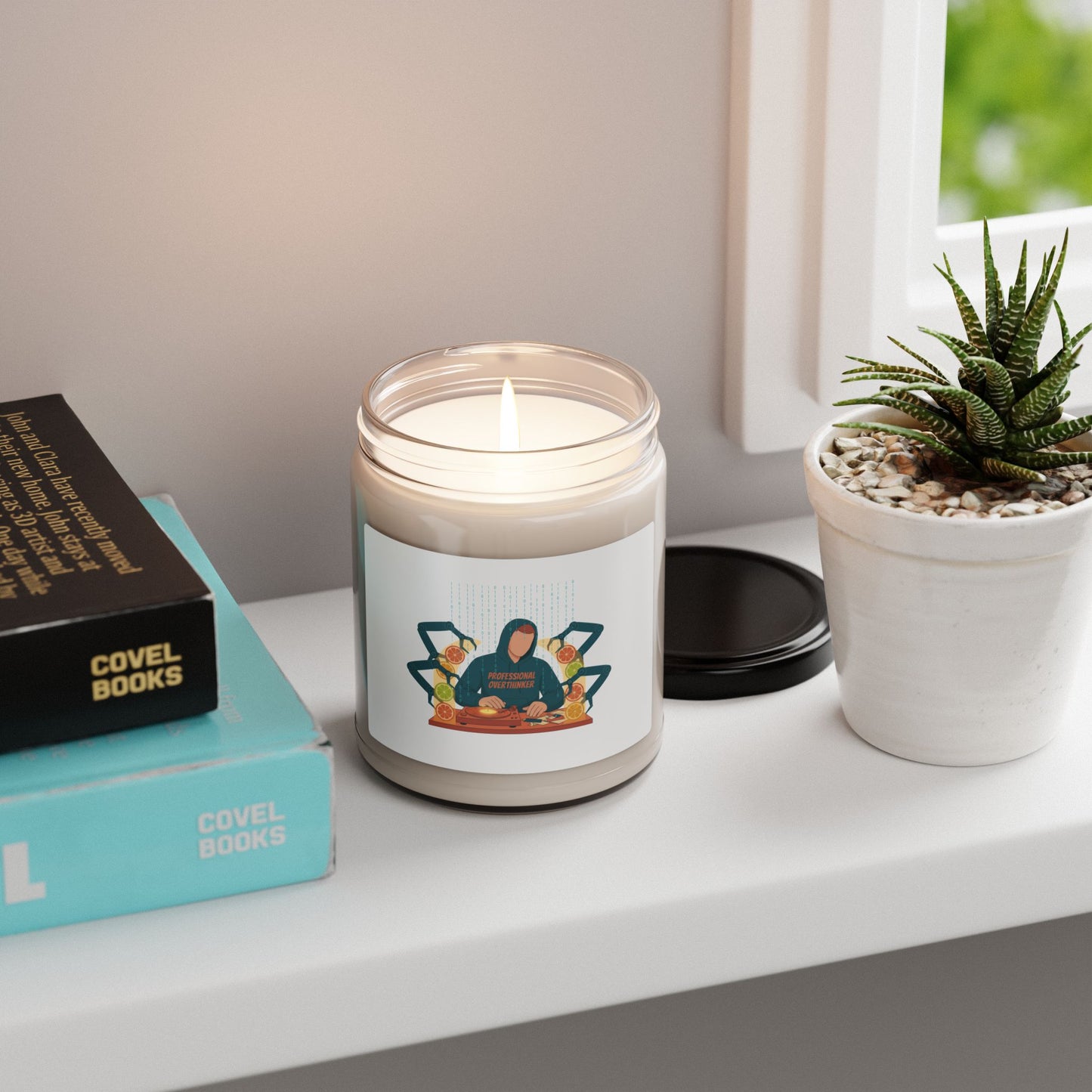 deer print pattern Candle, quiet nature pattern | neutral spotted decor