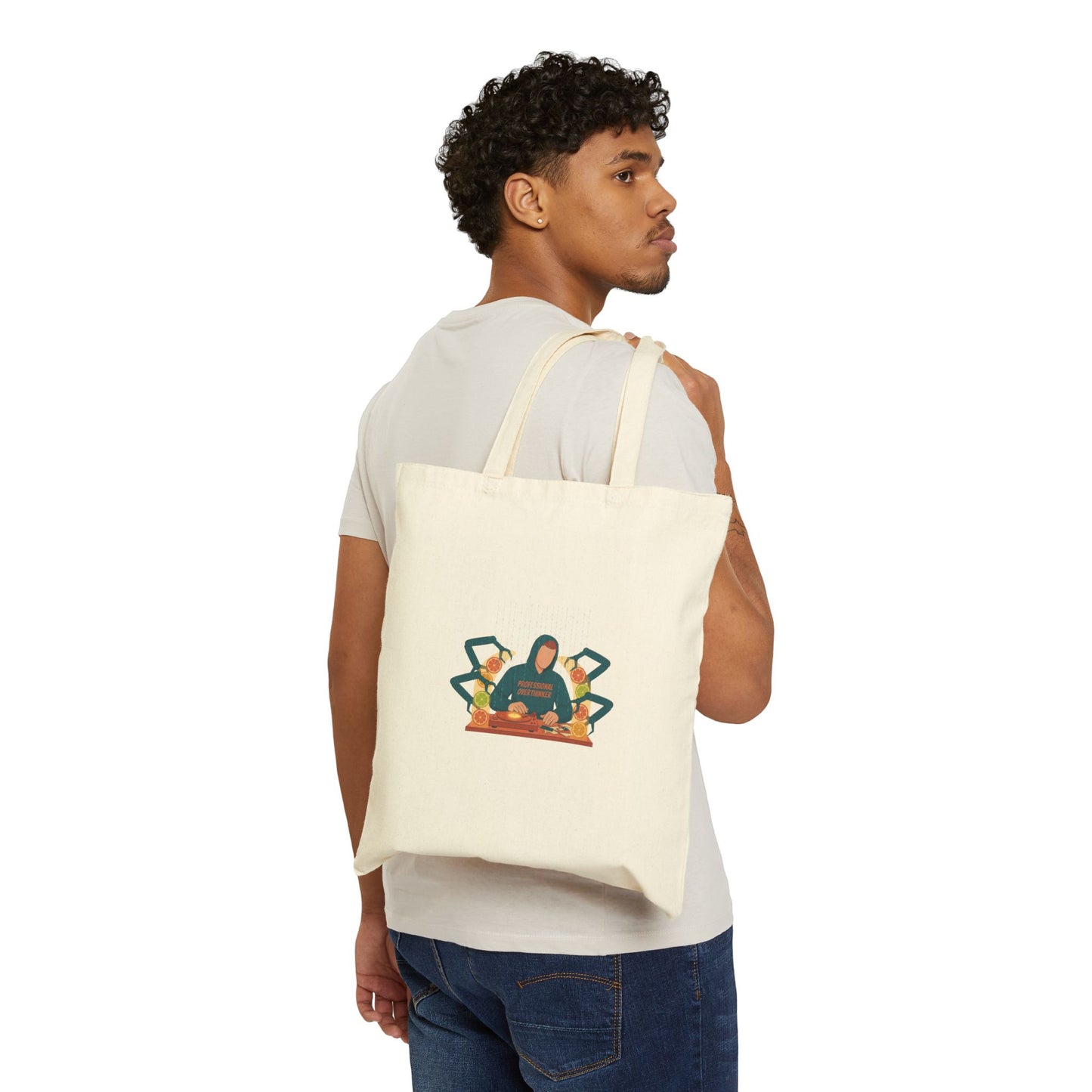 minimal deer print pattern tote | neutral spotted nature canvas