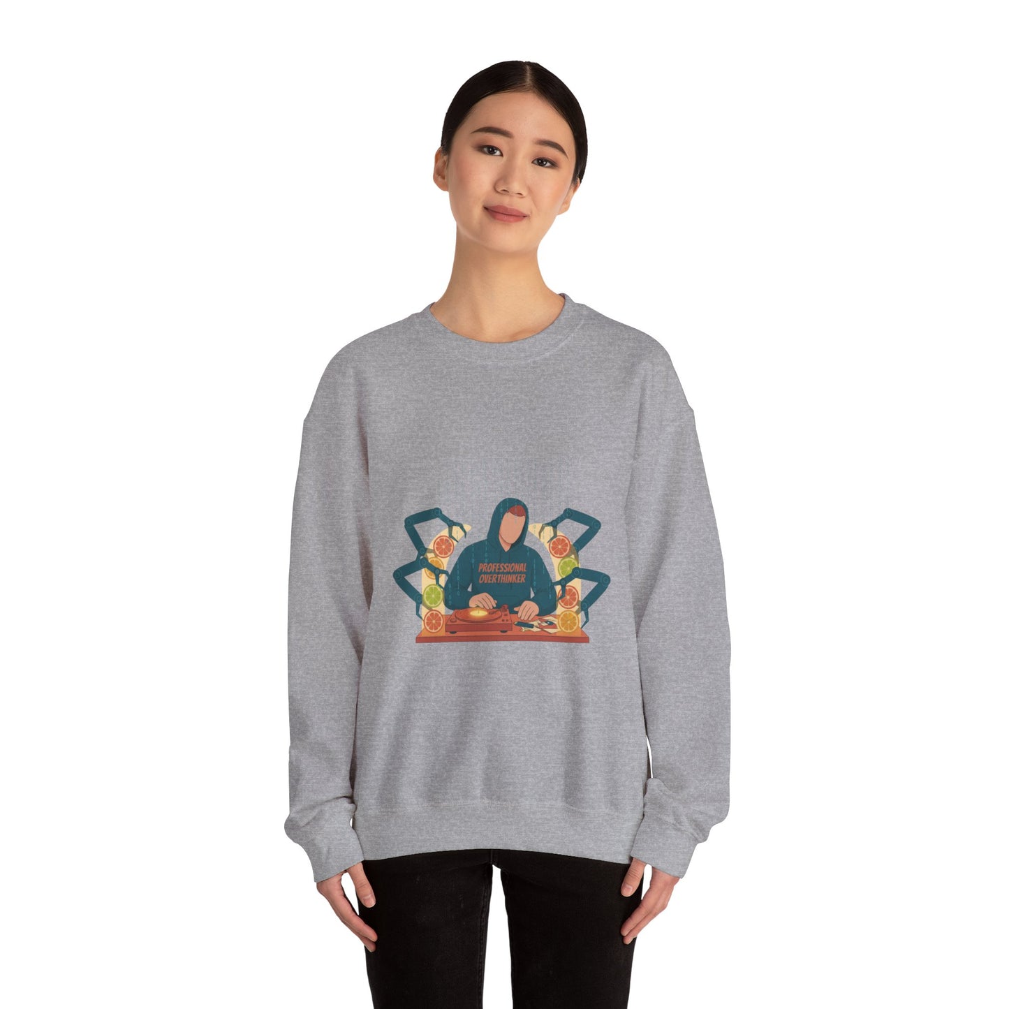 minimal woodland deer print sweatshirt | neutral spotted pattern, quiet nature