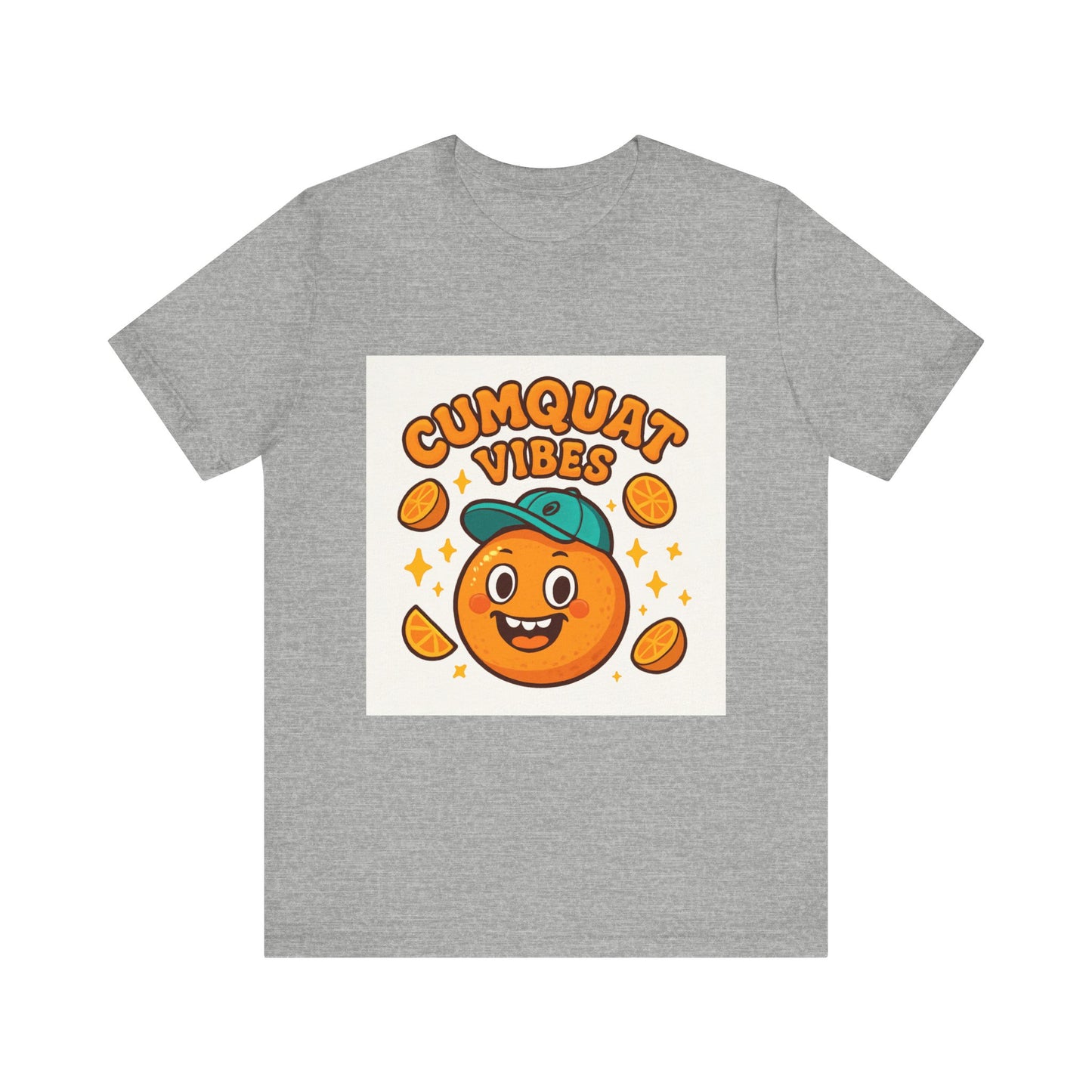 Citrus Cartoon Tee — "Cumquat Vibes" Funny Fruit Graphic T-Shirt