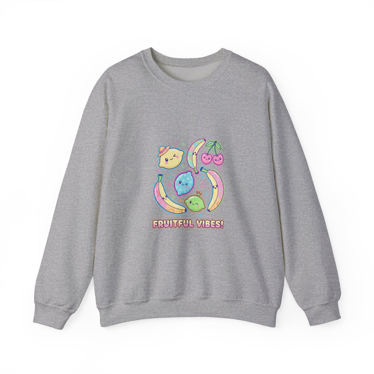 Fruitful Vibes Sweatshirt | pop fruit prints, pastel citrus