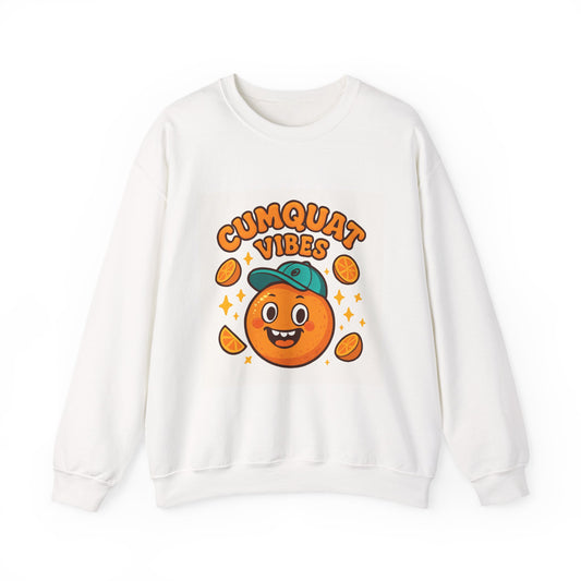Crewneck Sweatshirt - "Cumquat Vibes" Cute Citrus Graphic