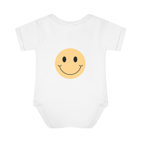 Infant Bodysuit — Cozy Smiley Orange by Fireplace Baby Onesie