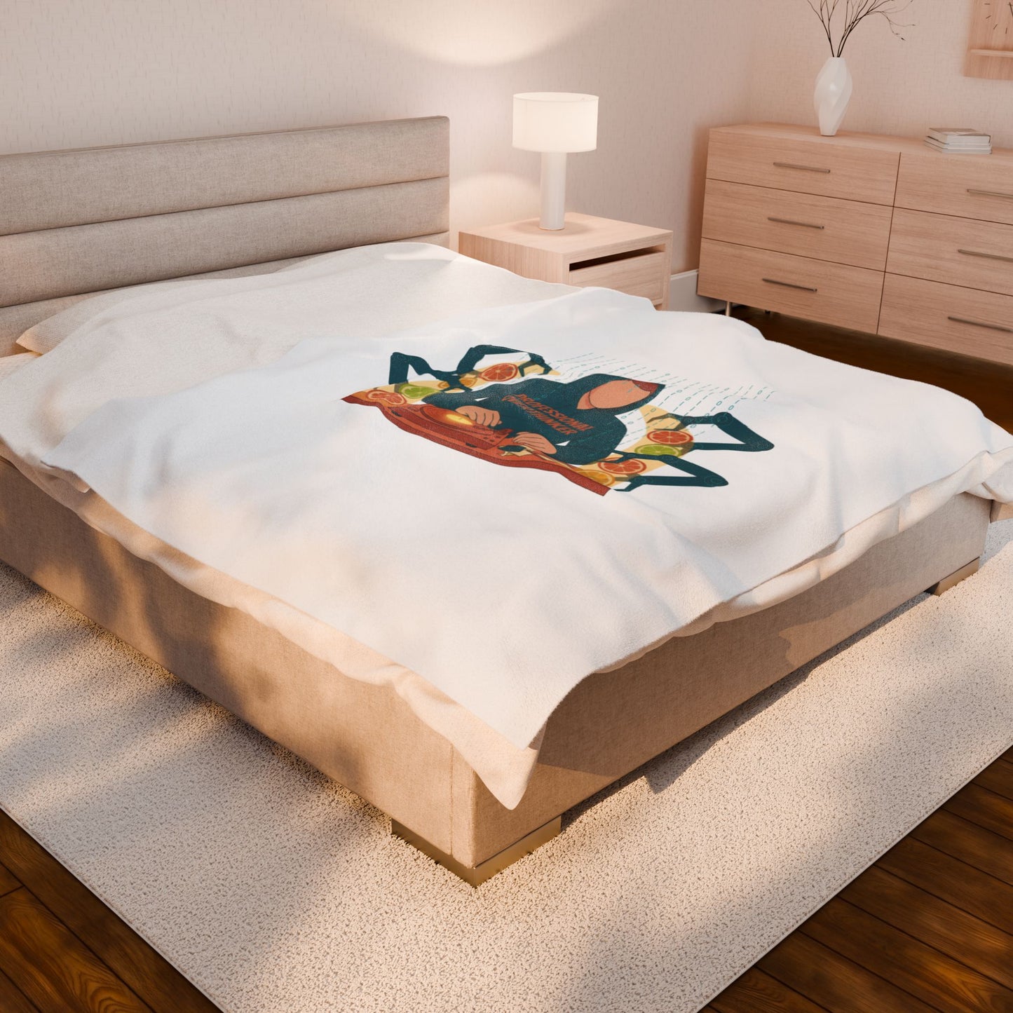 deer print pattern Velveteen Blanket | neutral spotted woodland, quiet nature pattern