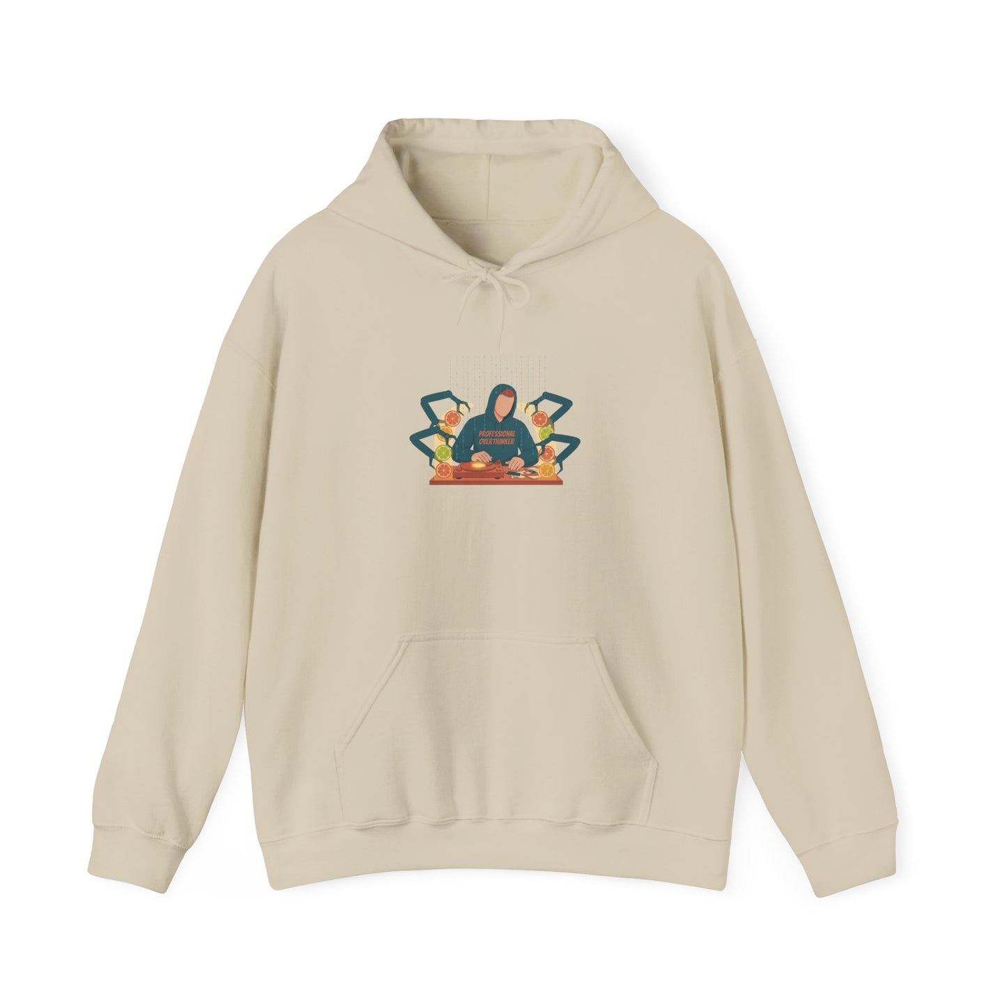 quiet deer print hoodie | neutral spotted pattern, minimal woodland design