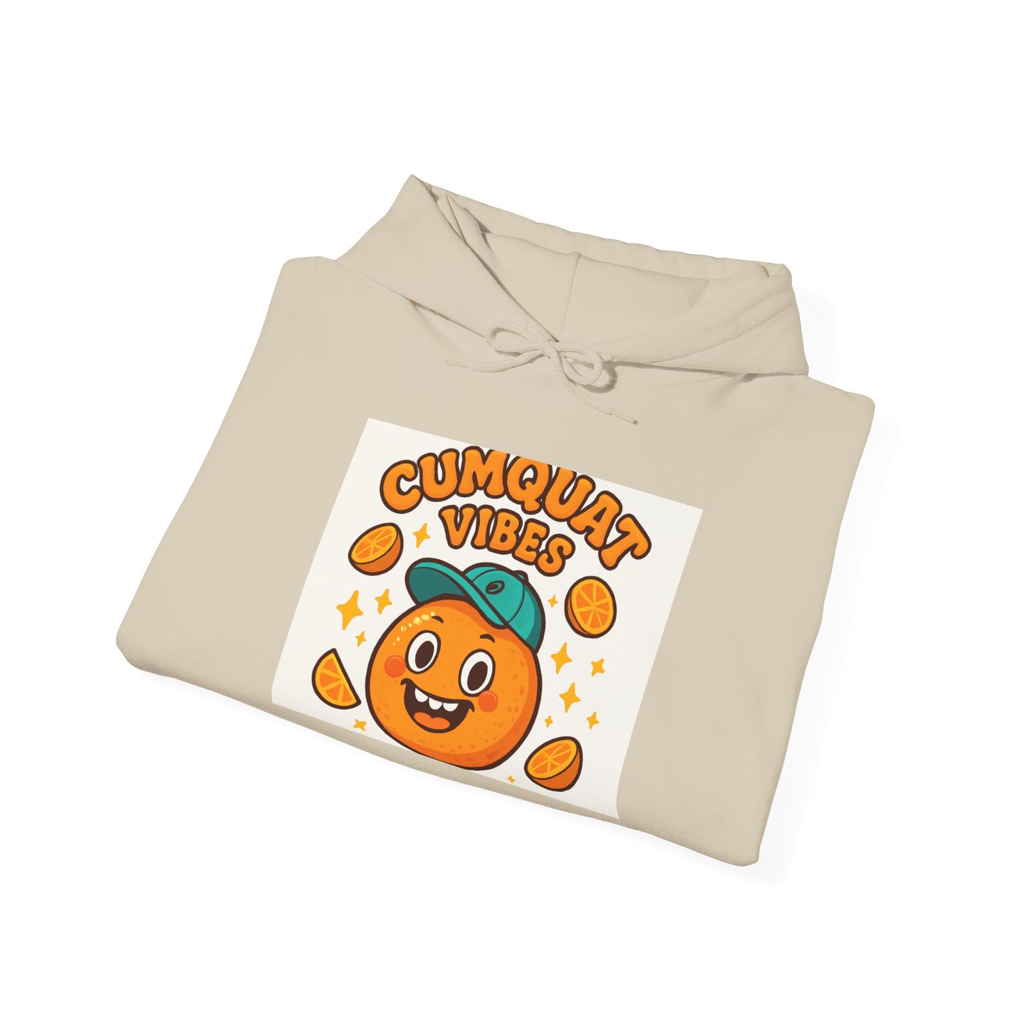 Cumquat Vibes Hoodie — Cute Playful Citrus Graphic Sweatshirt